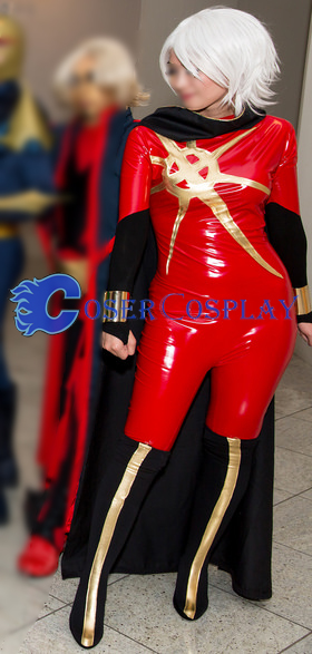 Captain Marvel Phyla Vell Superhero Costume Withe Cape